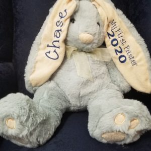 BUNNY EMBROIDERED EARS & PAWS ( BLUE ) SIZE (L)