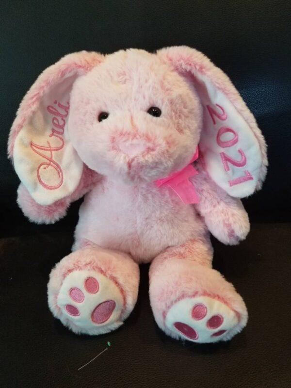 BUNNY EMBROIDERED EARS & PAWS ( PINK ) SIZE (R)